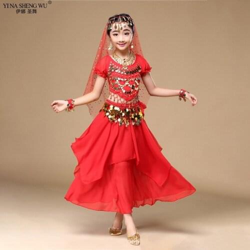 Belly Dance Costumes Set Kids 2/3pcs Oriental Dance Girls Belly Dancing India Belly Dance Clothes Kids Bellydance Top Skirt