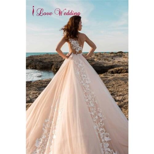 2021 Wedding Dress Boho Princess Sweetheart Sheer Straps A Line Mesh Tulle Applique Illusion Back Button Bridal Gown for Women