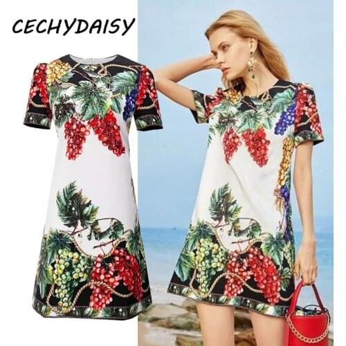 2021 Summer Dress Women Vintage Floral Printed Short Sleeve Straight Casual Prairie Chic Beach Boho Fashion Mini Dresses Vestido