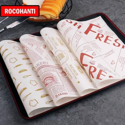 100X Custom Eco Friendly Disposable Wax Paper Bread Sandwich Wrapping Paper with Logo Printed For Food Gift Packaging Bag