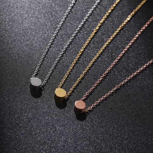18KGP Stainless Steel Small Bean Necklace For Women Gold Dainty Dot Pendant Necklace 2021 Trend Neck Jewelry Best Gift