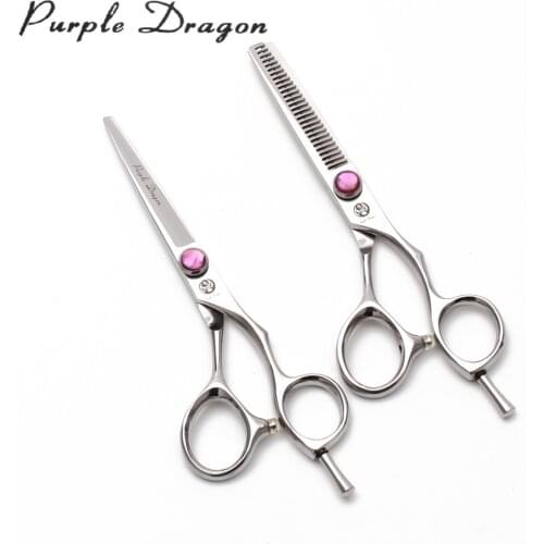 5" 14.5cm 440C Purple Dragon Hairdressing Scissors Cutting Shears Thinning Scissors Haircut Set Professional Hair Scissors Z9014