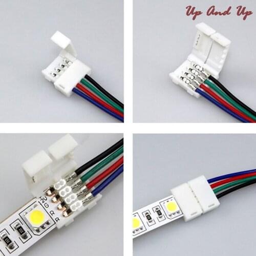 5Pcs 4pin 5050 RGB LED Strip Extension Connector Cable Wire Clip