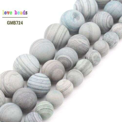 6mm 8mm 10mm Matte Grey Line Stone Beads DIY Beads for Jewellery Making 15 inch Making a necklace