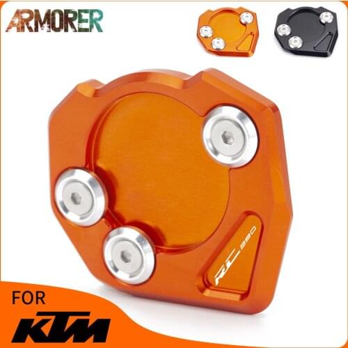For DUKE 390 2013 - 2018 RC 390 2014 - 2018 Motorcycle Accessories CNC Kickstand Foot Side Stand Extension Pad Support Plate