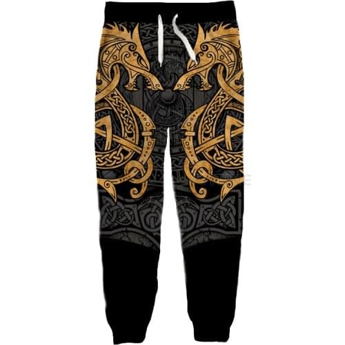 New Fashion Graphic Spring Autumn Winter Hip Hop Casual Brand 3D Print Viking Tattoo Pants Polyester v10