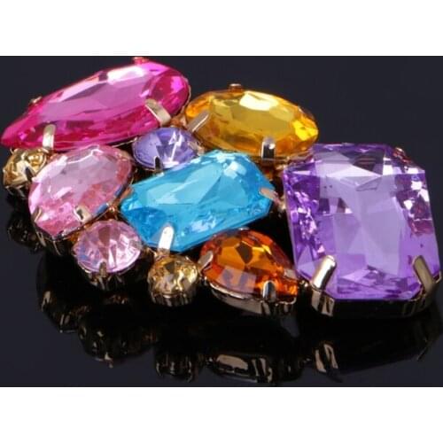 Color Shoe Clips Fashion Triangle Glass Wedding Bridal Decoration Accessories