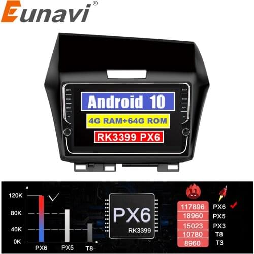 Eunavi 2 din car radio stereo multimedia GPS for Honda Jeda Stream 2013-2017 2din Android 10 headunit TDA7851 Subwoofer USB