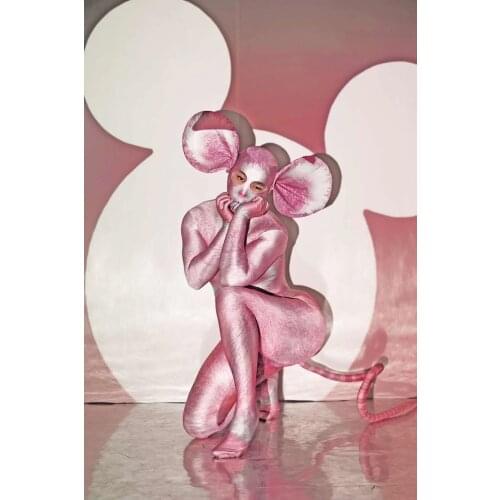 Gogo 3D printed costumes Sexy rat bodysuit bar lead dance DS dance beauty mouse costumes