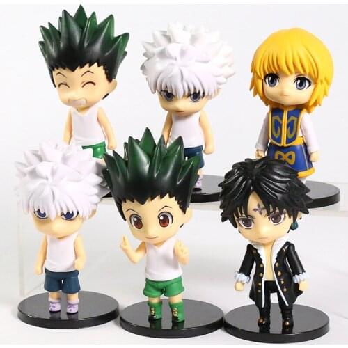 Hunter x Huner Gon Freecss Killua Zoldyck Kurapika Collectible Figures Model Toys Q Version Dolls 6pcs/set 10cm
