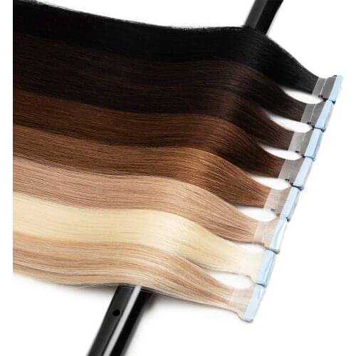 Isheeny Platinum Blonde 60# Tape Hair Extensions 14" 18" European Remy Human Hair On Adhesive Tape PU Skin Weft Seamless Hair