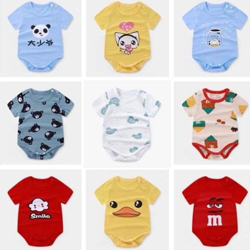 Summer Newborn Baby Bodysuits Cotton Baby Boys Girls Short Sleeve Jumpsuit Infant Climbing Clothes Toddler Costume Outfits