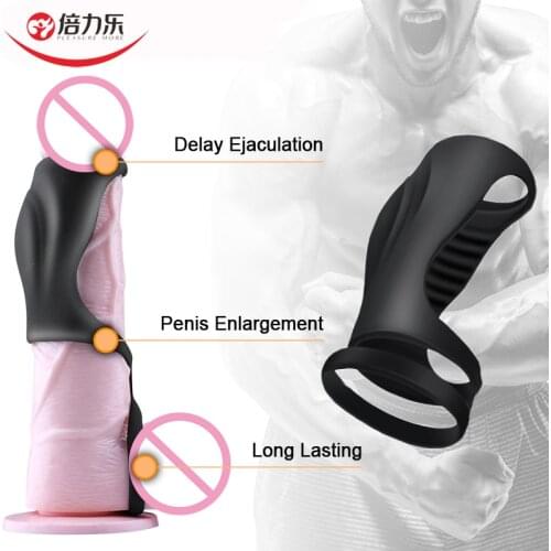 2Pcs Delayed Ejaculation Penis Ring Penis Long Lasting Triple Lock Ring Cock Ring Chastity Device Adult Sex Toy For Men Sex Shop
