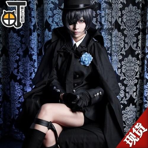 Amine Game Black Butler Brina Palencia Cosplay Costume Funeral Suit Mens Dress Daily Universal Suit Sizes S-XL 2021 New