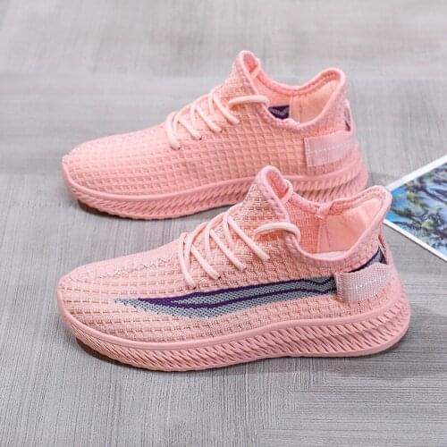 Women Casual Shoes Fashion Breathable Walking Mesh Flat Shoes Summer White Sneakers Women 2021 Tenis Feminino Female Shoes Pink