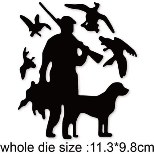 Hunter dog Flock of birds Metal Cutting Dies for DIY dies Scrapbooking Decorative Embossing dies Paper Cards Making Crafts Dies