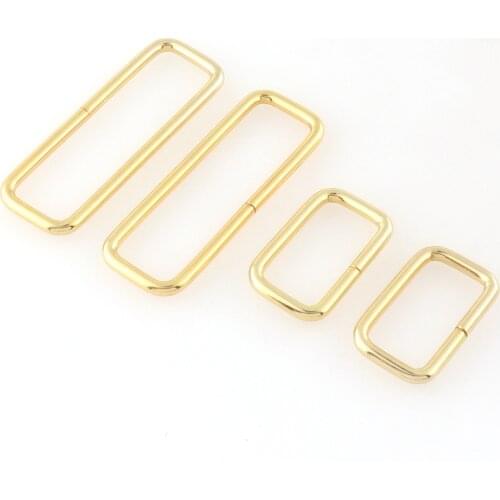 Metal Gold Rectangle Ring Non Welded Rectangle Buckles Belt Buckle Webbing Strap Handbag Holder Backpack Purse Clasp Accessories