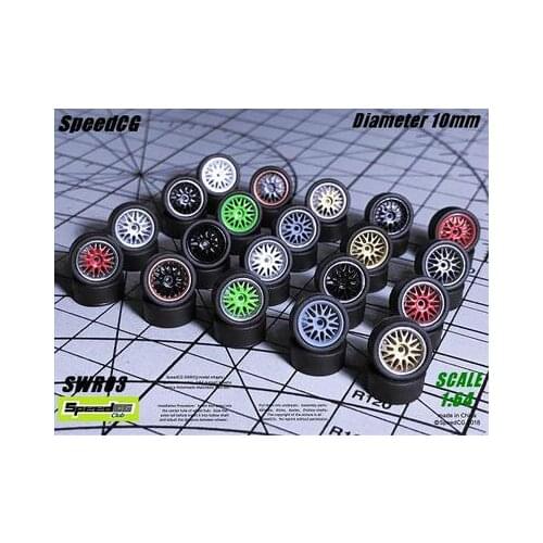 8PCS 1/64 Scale Alloy Car Model Painted And Plating Wheels+Tires 5.0mm/10.0mm Size for Modified Hot Wheel/Matchbox/Tomica