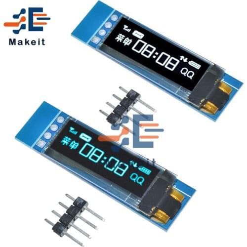 0.91 Inch 4 Pin 128x32 IIC I2C Serial Blue White OLED Display Module SSD1306 Driver IC LCD Screen Board 3.3V 5V for Arduino PIC