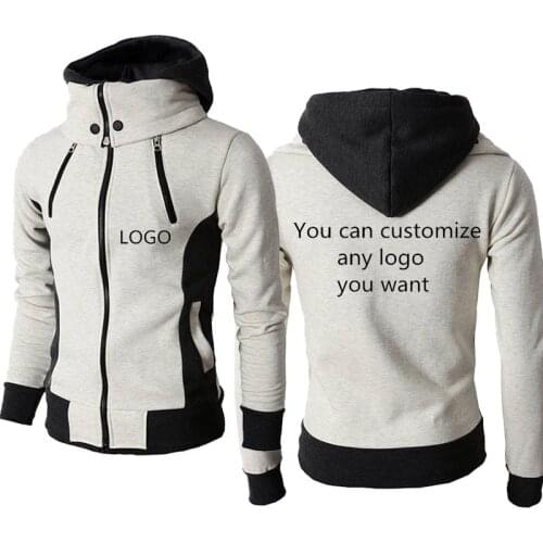 Harajuku trend Hooded jackets 2021Hot sale Custom logo Print Mens sportswear Keep warm sports Mens Zip Jacket Solid color top
