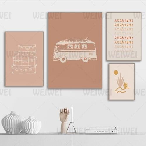Still Life Simple Home Decoration Painting Compass Vehicle Suitcase Living Room Wall Canvas Poster Simple Text Abstract Graphic