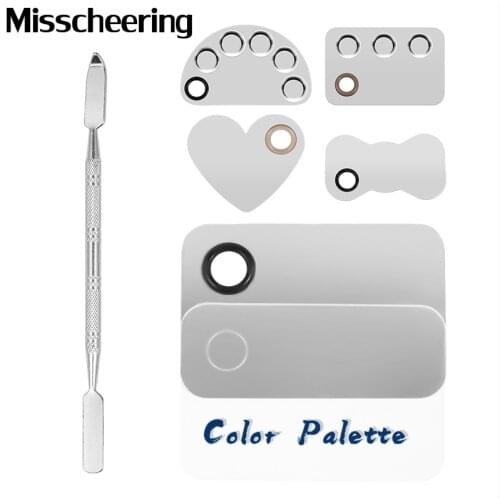 Makeup Palette Stainless Steel Rod for Mixing Foundation Eyeshadow Multifunction Drawing Painting Color Board Nail Art Tools