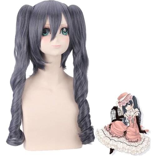 Kuroshitsuji Black Butler Cosplay Wig with clip ponytails Ciel Phantomhive 80cm long Wigs Heat Resistant fiber fake hair