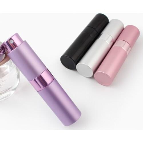 10pcs/lot 8ml Glass Perfume Bottle Empty Aluminium Refillable Bottle Portable Metal Spray Atomizer Travel 7Colors