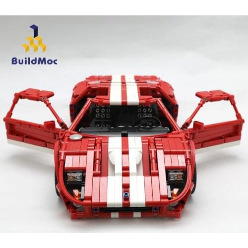 BuildMoc Technical Car Supercar MOC Sports Vehicle Race Roadster Racing Building Blocks Bricks High Tech Toys For Boys Children