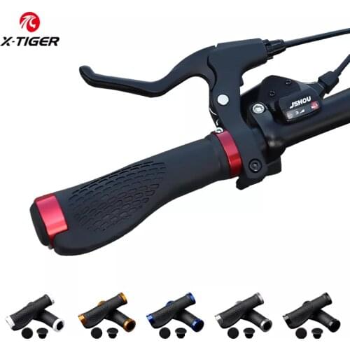 X-TIGER Bicycle Grip MTB Shock-absorption Road Bike Handlebar Cover Aluminium Alloy Lock Rubber Anti-slip Cycling Handle Grips
