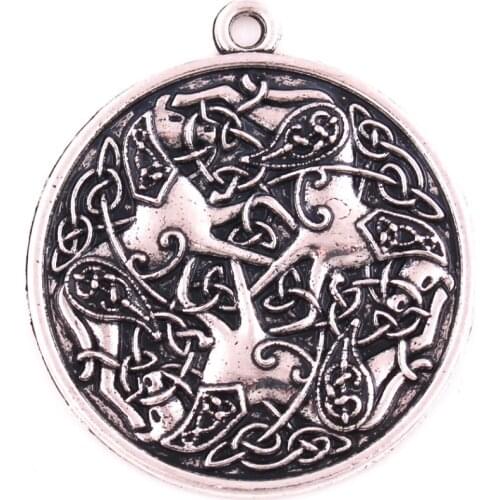Female Male Necklace Pendant Three Horse Pattern Triskele Sigils Amulet Charm Zinc Alloy Material Provide Dropshipping