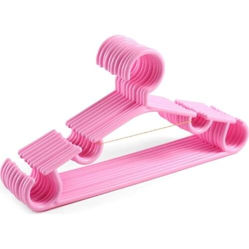 10pcs/Lot Kids Clothes Hangers Portable Multifunction Hook Design Outdoor Clothes Drying Rack for Children Plastic Baby Hangers