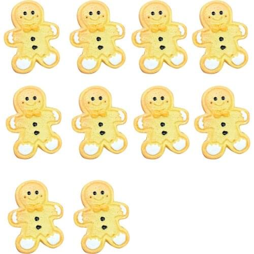 10 Pcs Gingerbread Man Baby Teether BPA Free Silicone Teether DIY Crafts Accessories Holiday Gift Teething Toys High-Quality