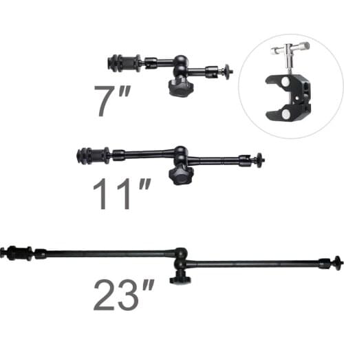 23Inch 11Inch 7Inch Metal Magic Arm Super Crab Clamp for Flash LCD Monitor Video Light DSLR Photography Props Accessories Kit
