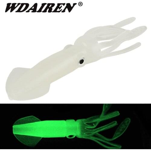 5pcs/lot luminous Bionic Squid fishing lure 100mm 8g Artificial Soft silicone bait Pesca Easy Shiner Wobbles Fishing Tackle