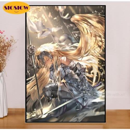 DIY 5d Diamond Painting Fate/Zero Grand Order Joan 3D Diamond Embroidery Japanese Anime Figures Cross Stitch Full Set Home Decor