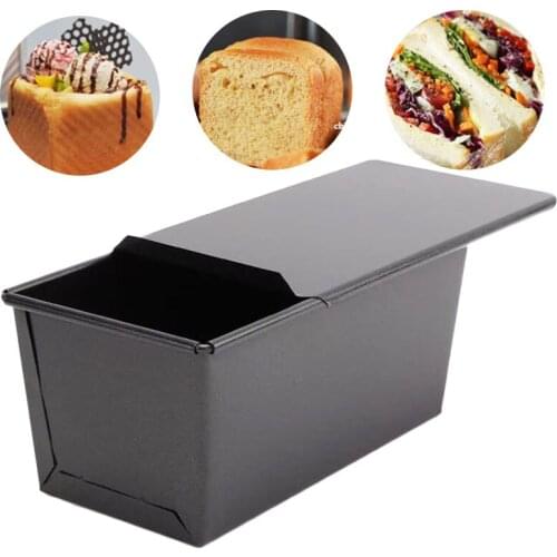 250g Non-stick Toast Box Rectangular Bread Loaf Pan Mold With Lid Toast Mold Cake Bread Tray Mould Sandwich Cake Box Baking Tool