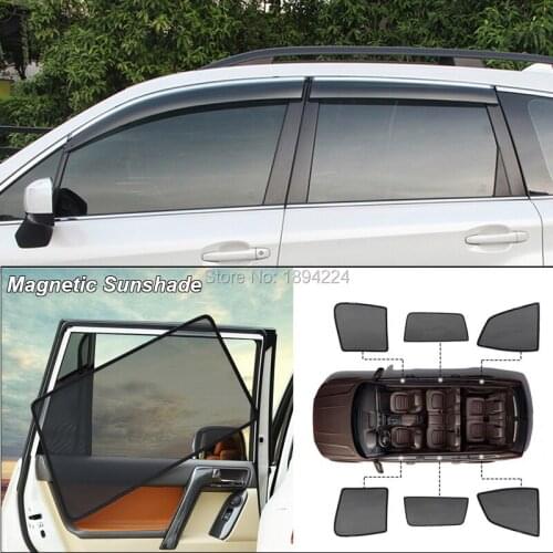 Car Full Side Windows Magnetic Sun Shade UV Protection Ray Blocking Mesh Visor For Subaru Forester 2013