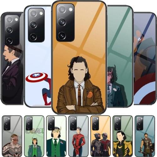 Marvel Tempered Glass shell Phone case For SamSung Galaxy S8 S9 S10E S20 S21 S5 S30 Plus S20 fe 5G Lite Ultra