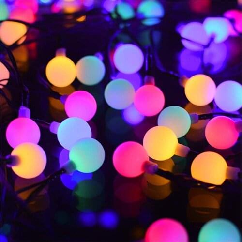 Decorative LED Ball String Lights Wedding Fairy Light Christmas Outdoor Indoor 10M 5M Garland Holiday Party Garden Decoration