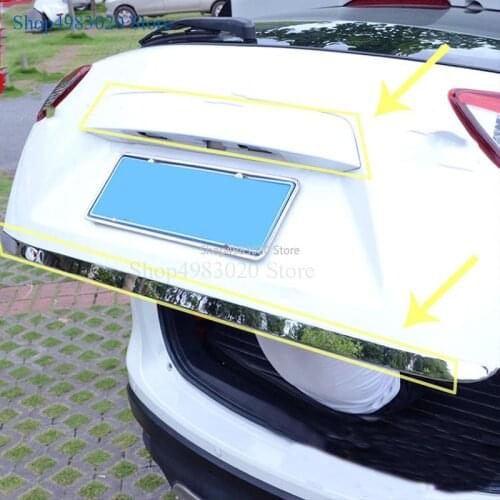For Mazda CX-5 CX5 2013 2014 2015 2016 ABS chrome Rear back door License tailgate bumper frame plate trim lamp trunk parts