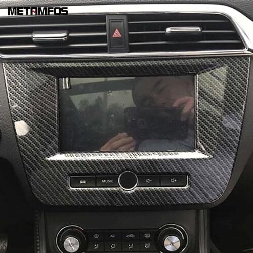 For MG Zs SUV 2017 2018 Audio GPS Navigation Cover Trim Stereo Radio Frame Sticker Carbon Fiber Interior Accessories Car Styling