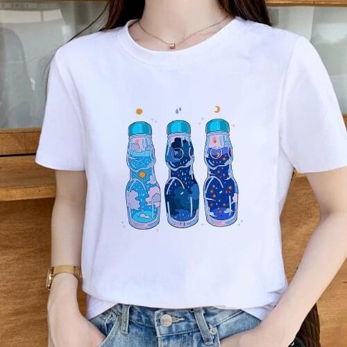Cute Cartoon T Shirts Women Family Milk Cute Print O-Neck Short Sleeve Loose T shirt Female Good For Mom Place In A Tshirt