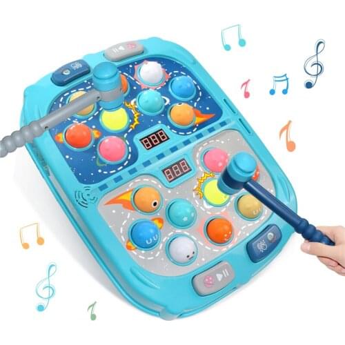 Whack Game Mole Toy Pounding Toys with 2 Hammers Non-toxic ABS Whack Game Mole Toy with Music Interactive Toys Board Game