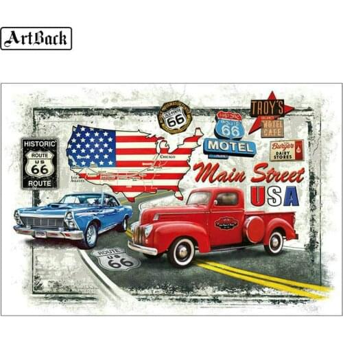 Full square 5D diamond painting car picture 3d diy diamond mosaic round rhinestone car new arrival stick drill embroidered decor