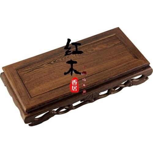 Chicken wing wood base hollow carved jade base multi Fu classical ornaments