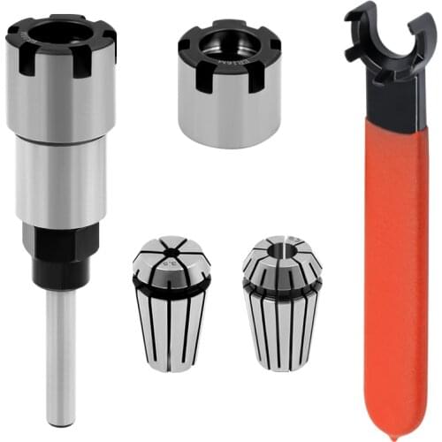 LAVIE 5pcs set 1/4 or 1/2 inch Shank ER16 ER20 Extension Rod Collet UM Type Wrench Nut for CNC Milling Tool Engraving Machine