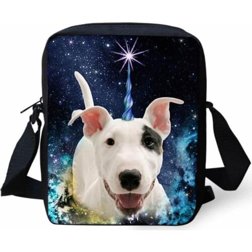Fashion Messenger Bag for Women Men Cute Pet Cat Dog Pattern Children Kids Crossbody Bags Bull Terrier Shoulder Bag Bolsa
