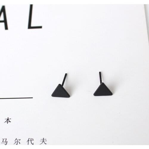 Fashion New Gold / Black Mini Breath Wild Triangle Pattern Rotating Earrings Mini Earrings Women Jewelry Wholesale