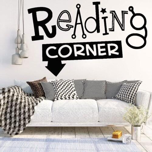 Wall Stickers Reading Corner Books Nursery Girl Boys Bedroom Art Decals Vinyl House Decoration AZ-47